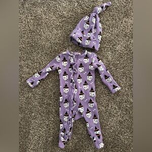 Charming Purple Witch Kids Footie